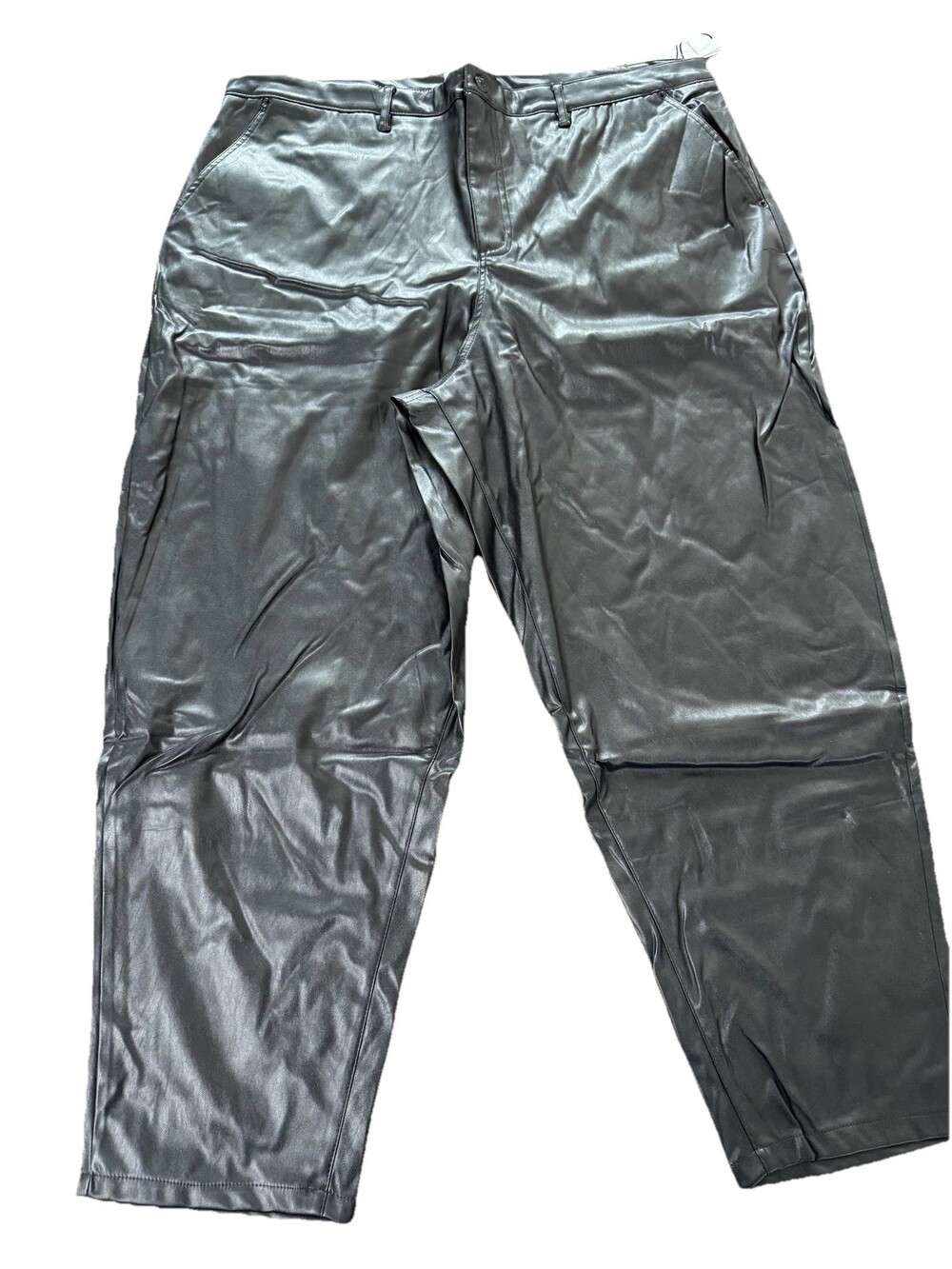 Juicy Couture Pants Womens 20W Black Faux Leather Plus Size Zip Fly JC299B